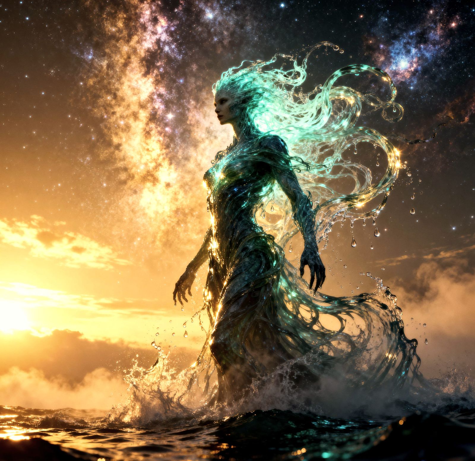 Alien Water Elemental Cinematic Film Still