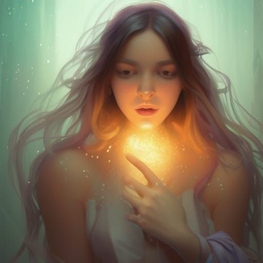 White Horse River Portrait in Volumetric Lighting