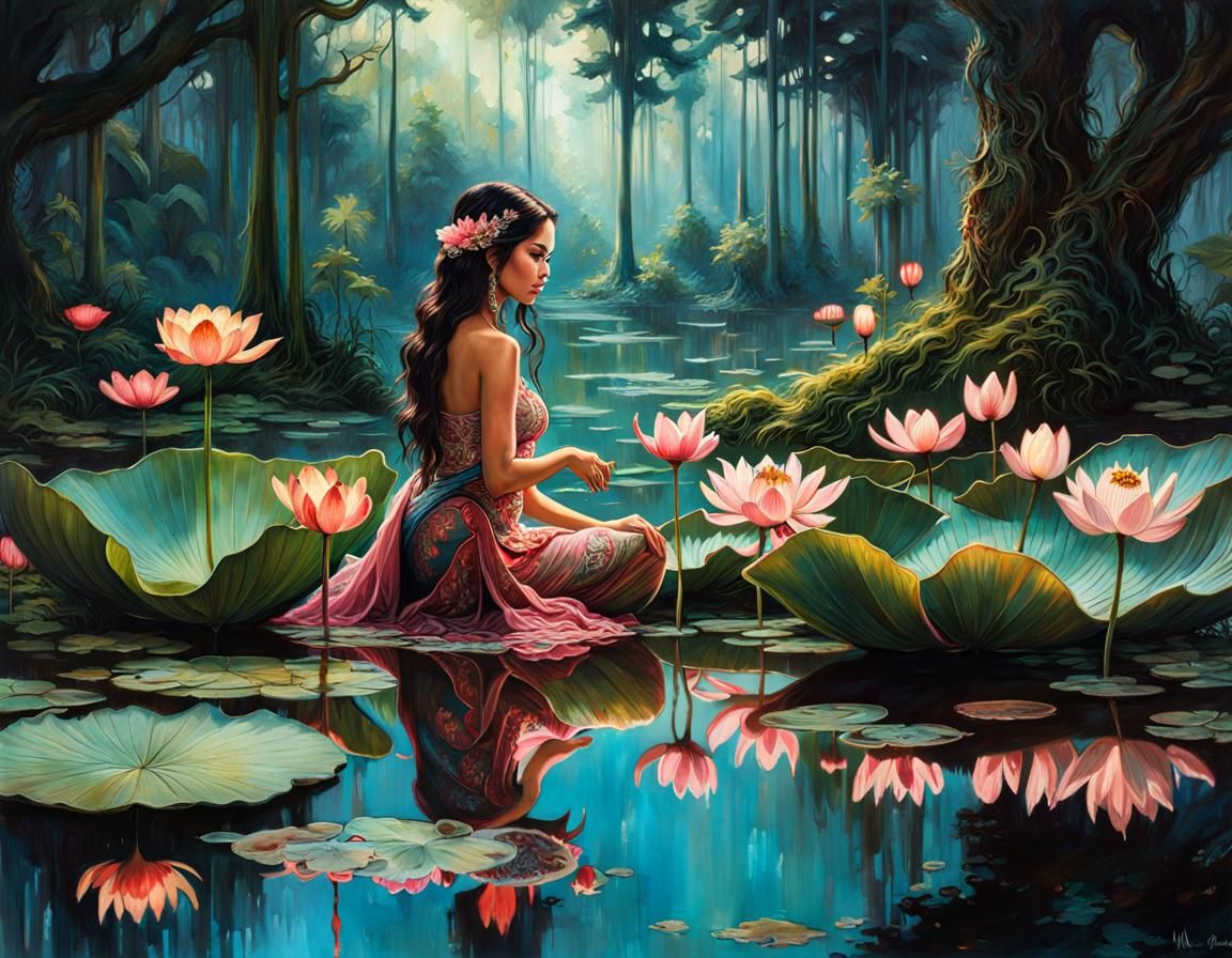 Ornate Filipina Celebrity in Dark Fantasy Style