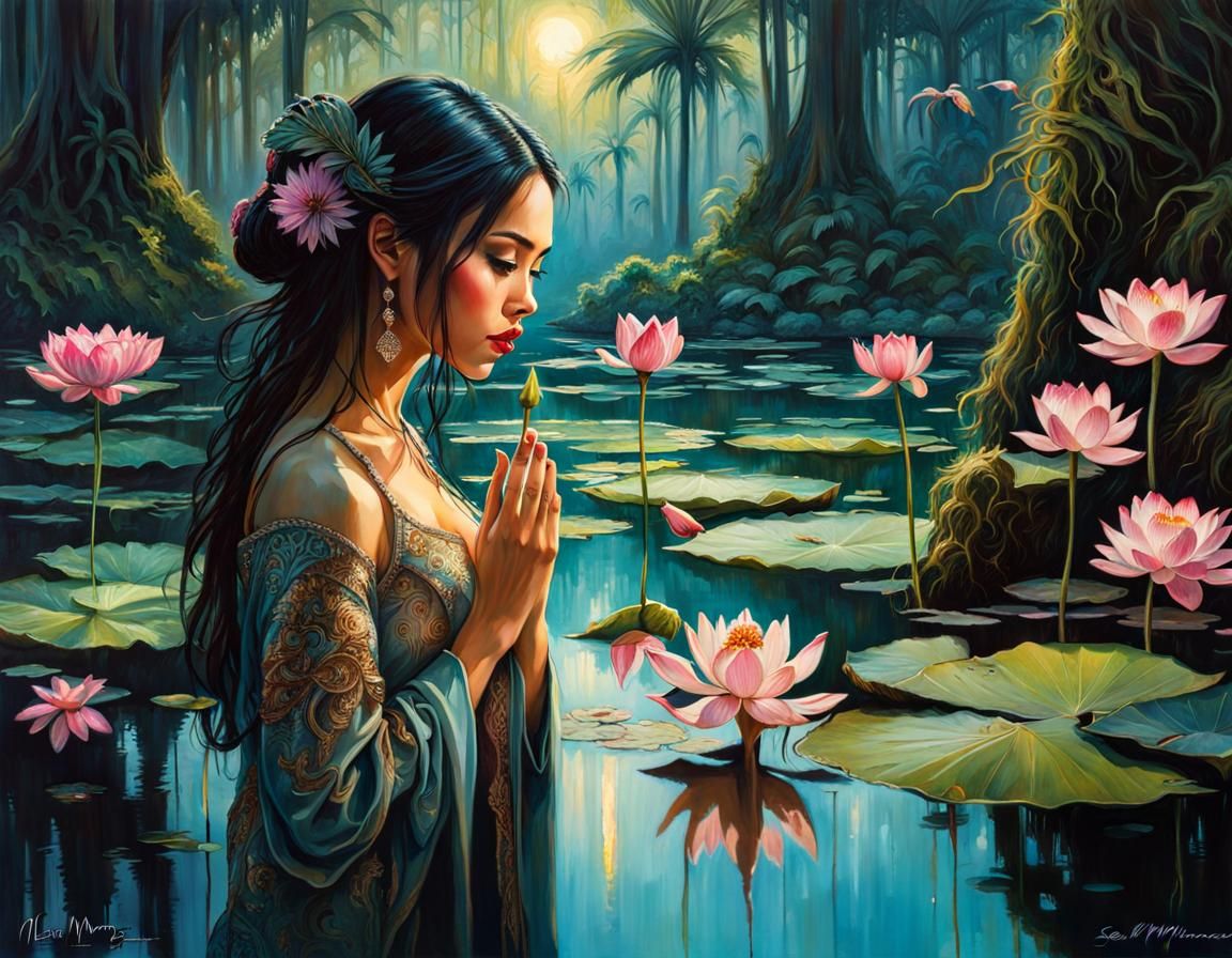 Ornate Filipina Celebrity in Dark Fantasy Art Style