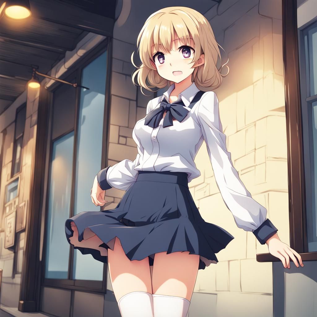 Anime Women with Exaggerated Features in Manga Style