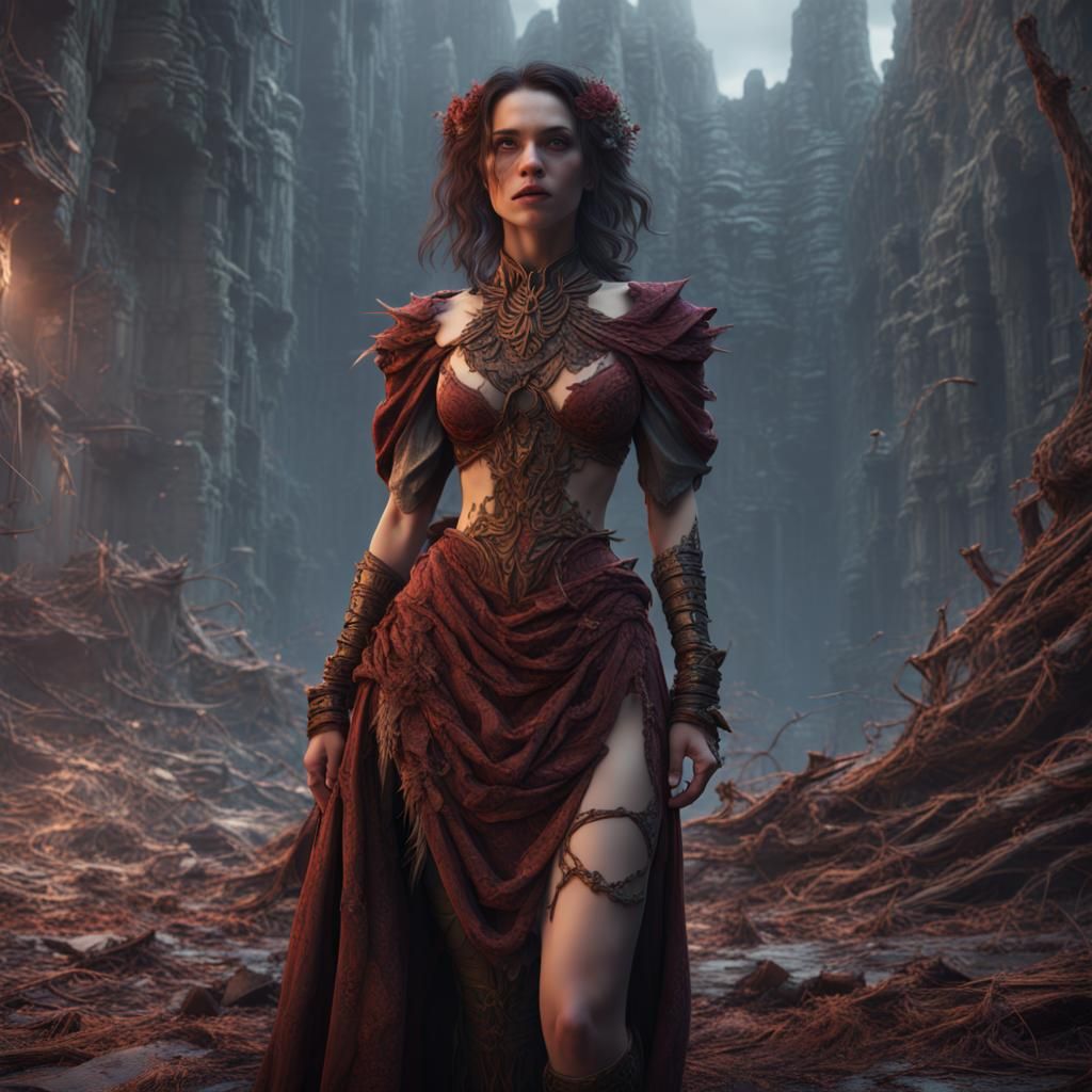 Broken Woman in Detailed Fantasy Art, 8K