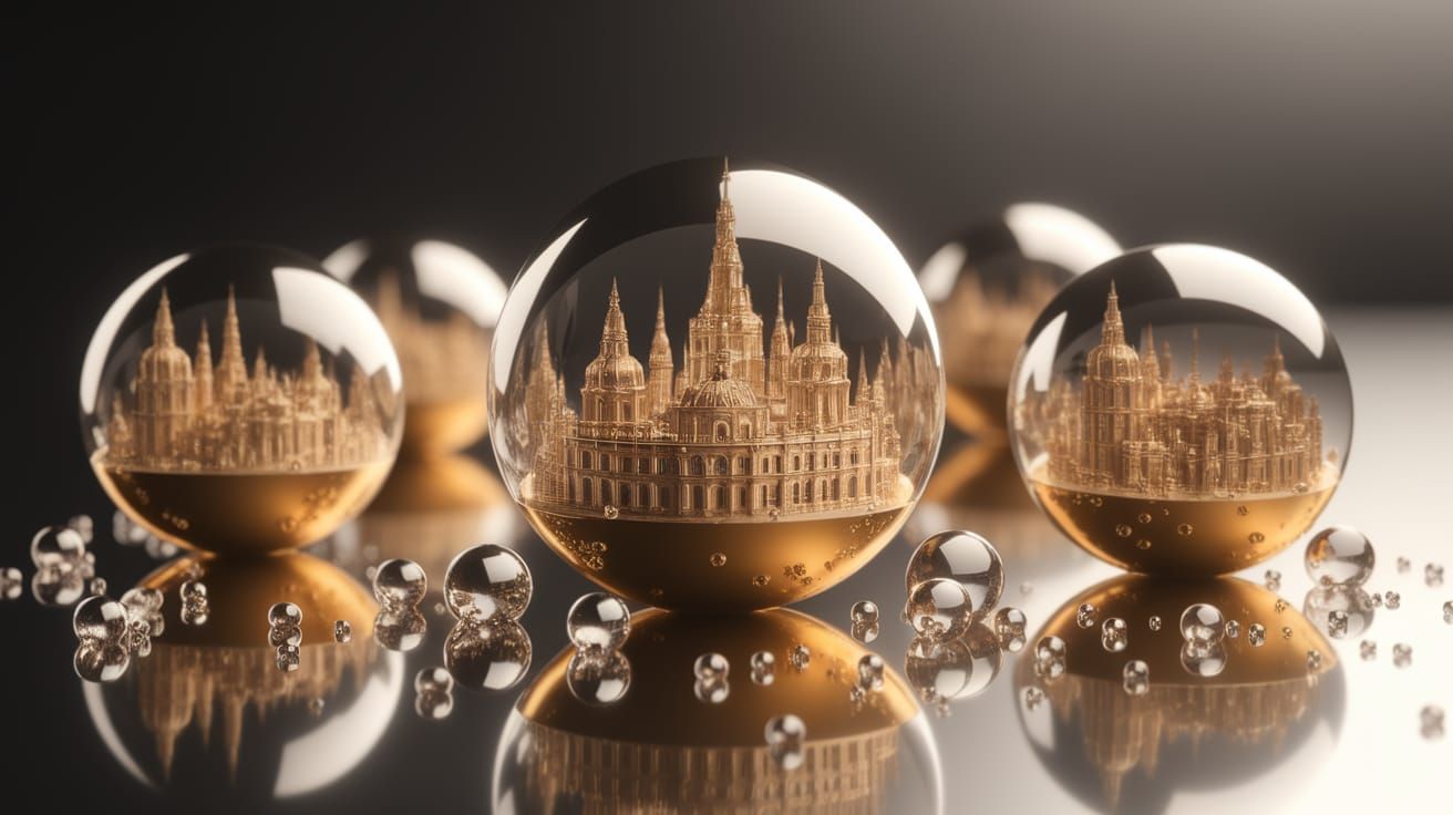 Golden Cityscapes in Elegant, High-Quality Miniature Worlds