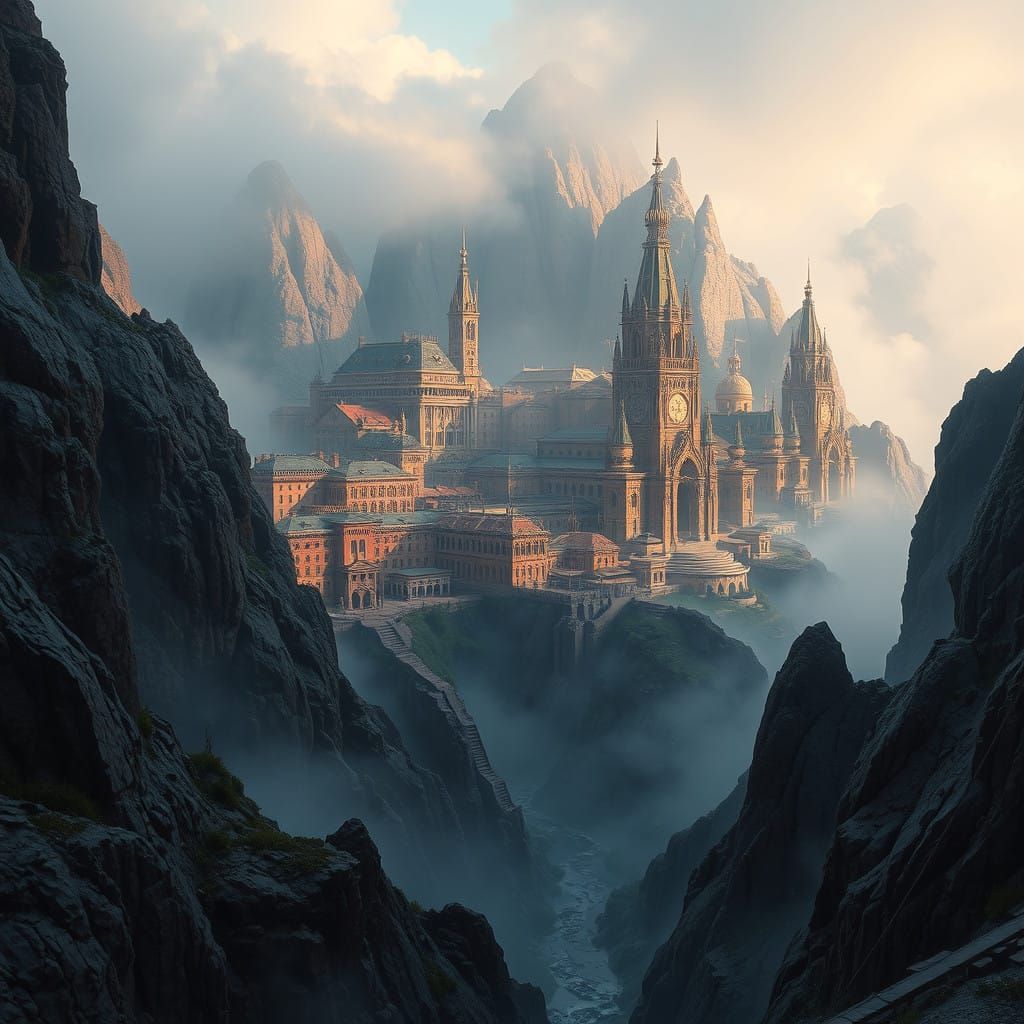 Mountain Metropolis in Dreamlike Detail