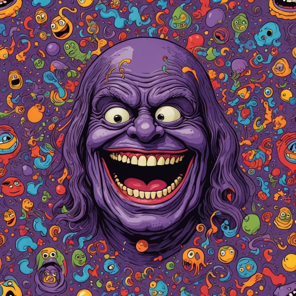 Psychedelic Grimace: A Mind-Bending Visual Trip