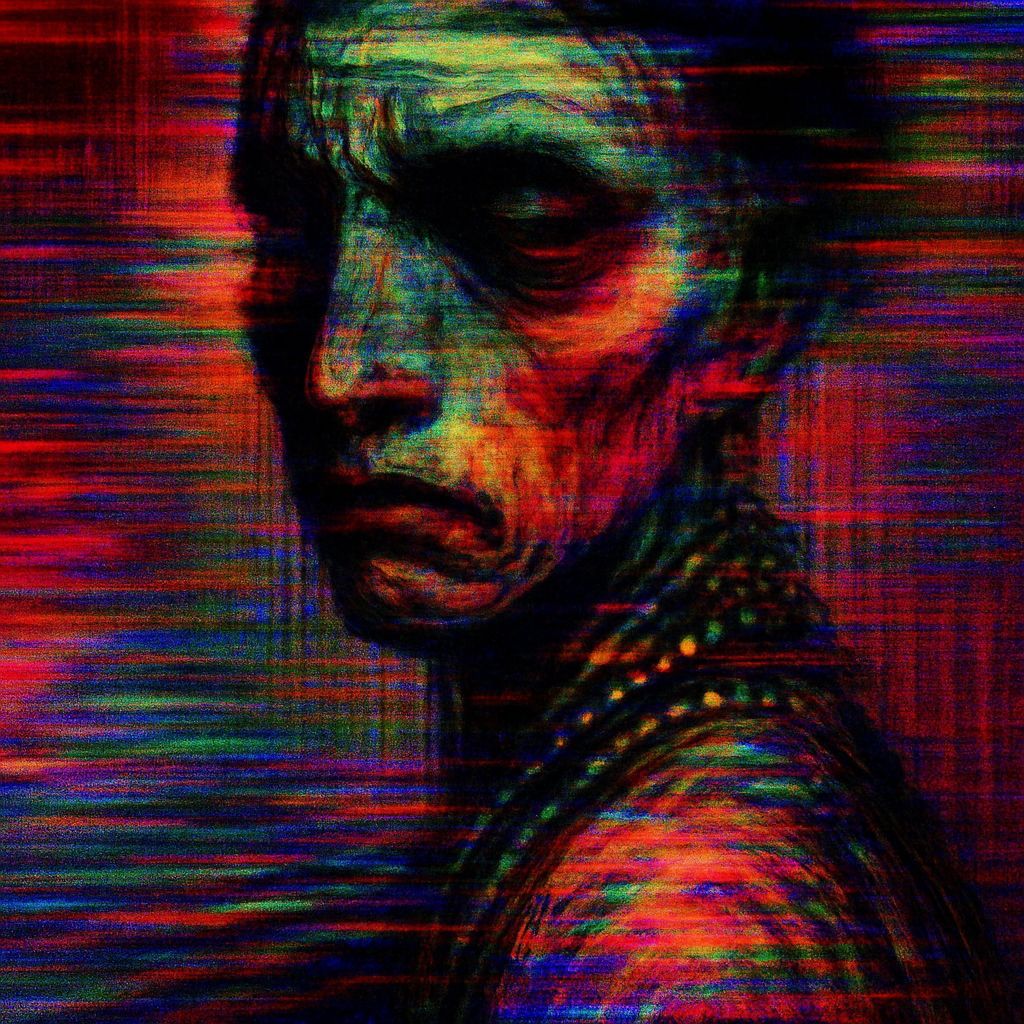 The Grotesque Figure Who Never Comes Into Town Digital Distortions Flickering Image Strips Waves of Emotion