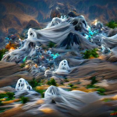 Ethereal Ghost Mountains Under Starlight
