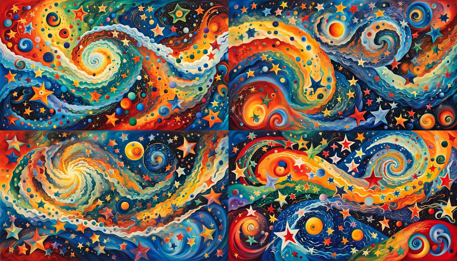 Iridescent Stars in Cosmic Energy Whirlpools