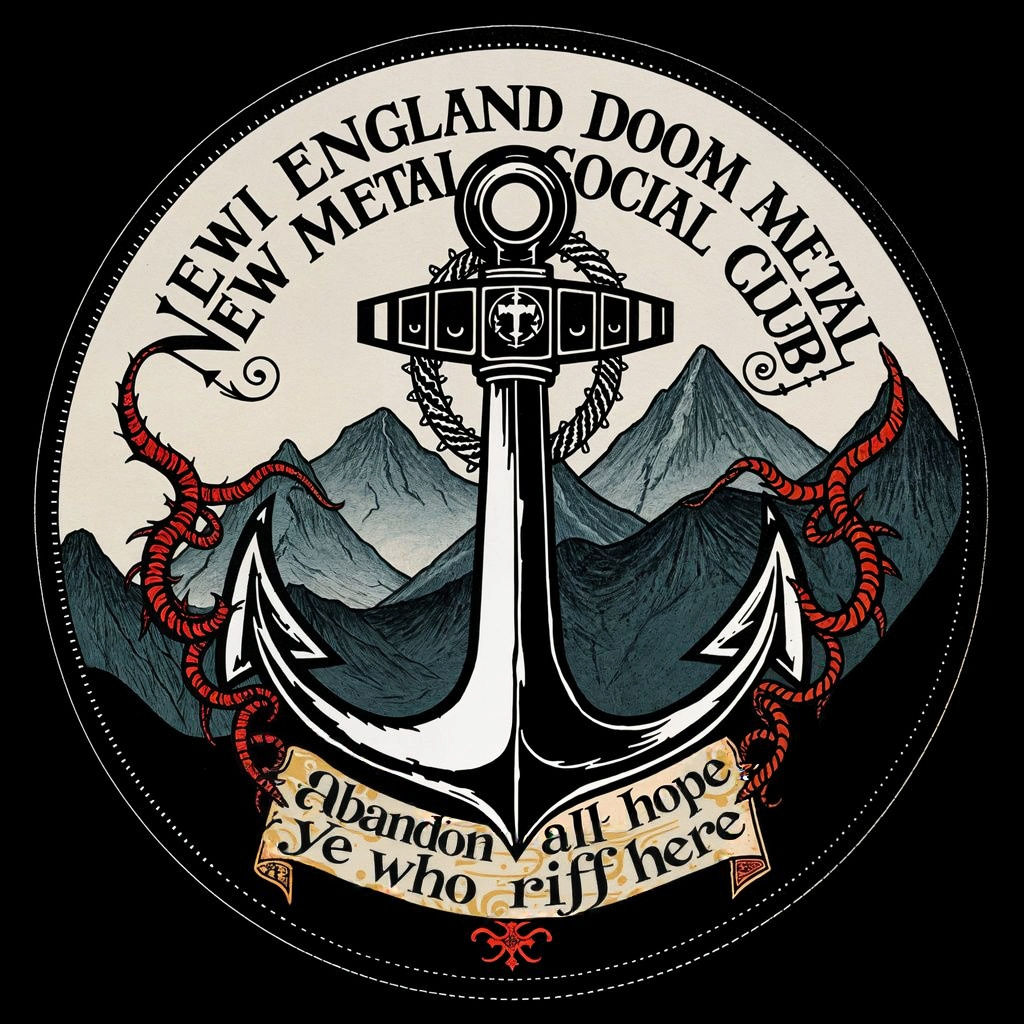 Doom Metal Anchor Patch in Gothic Traditional Style