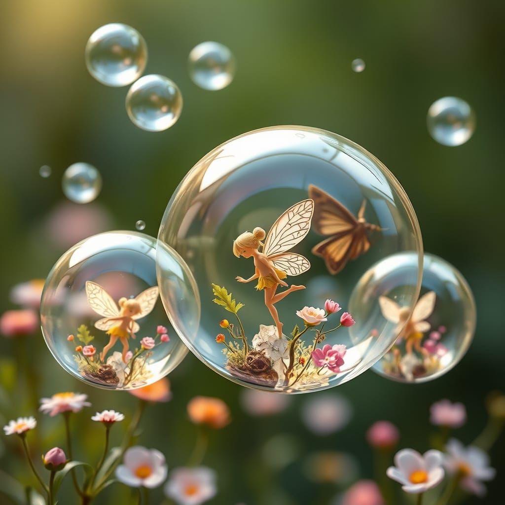 Fairy Bubbles in Dreamy Pastel Garden