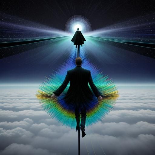 Surreal Dreamscape: Sleepwalker on a Tightrope