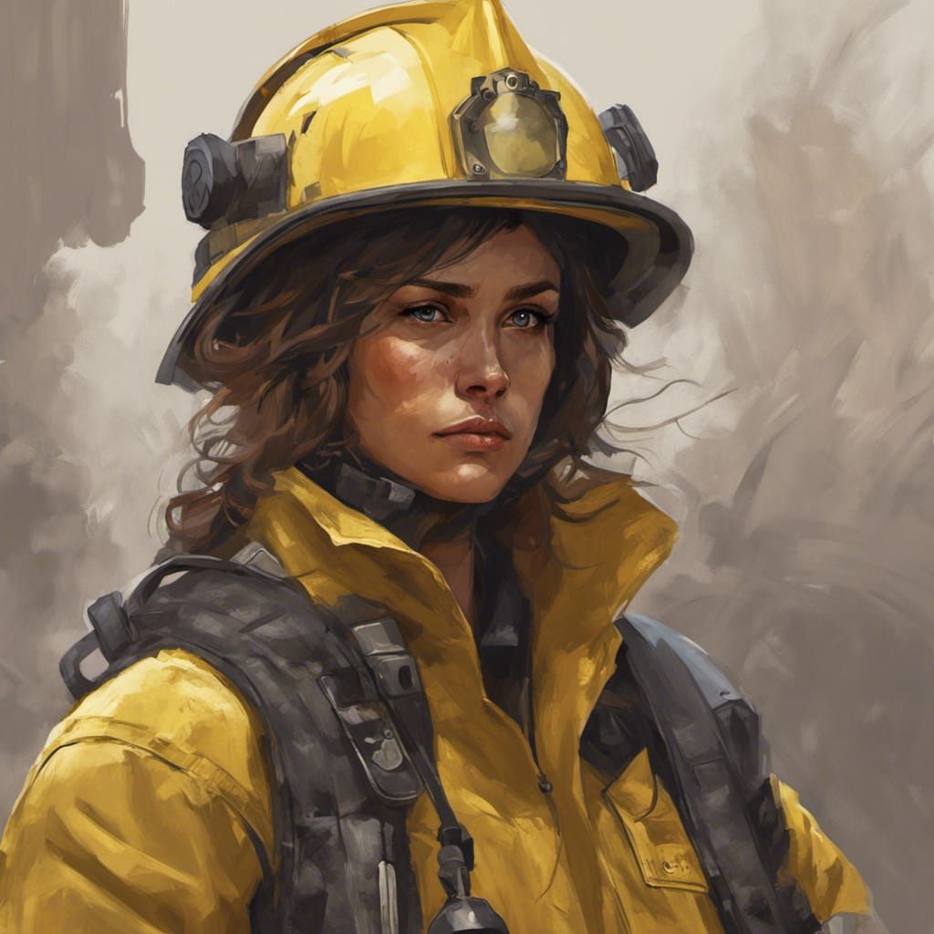 Tired Firefighter Portrait in Dynamic Lighting