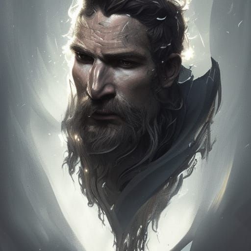 Dark Knight Portrait in Hyperdetailed Fantasy Art