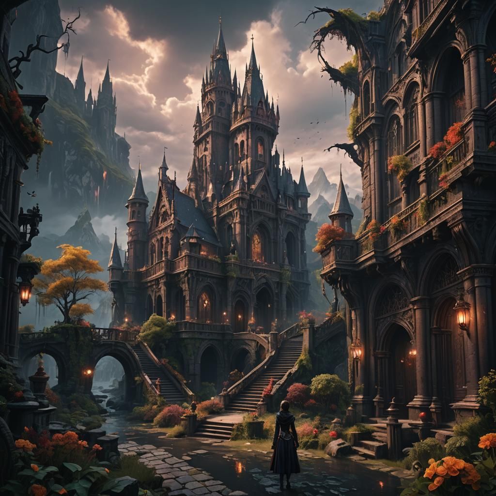 Fantastical Dark Romance: Detailed Matte Painting