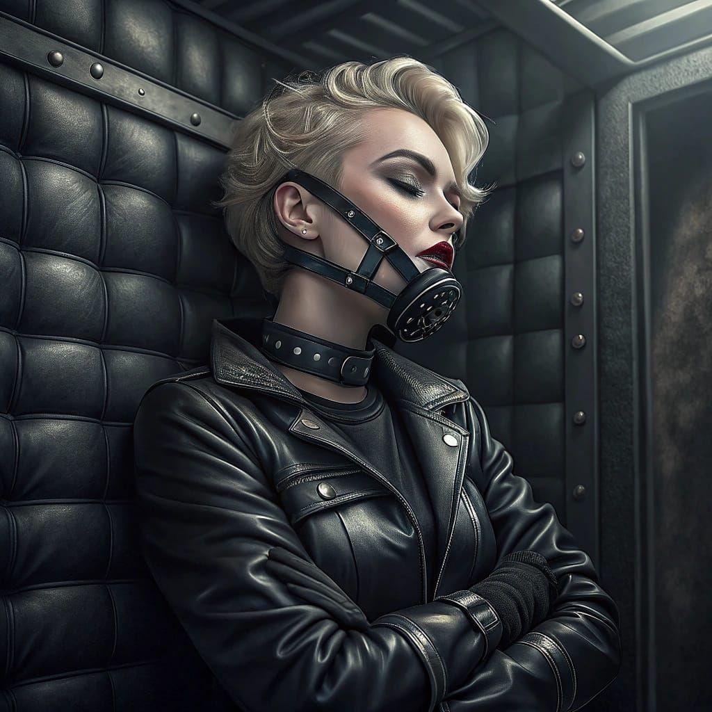 Sedate Marilyn Monroe in Institutional Leather Straitjacket