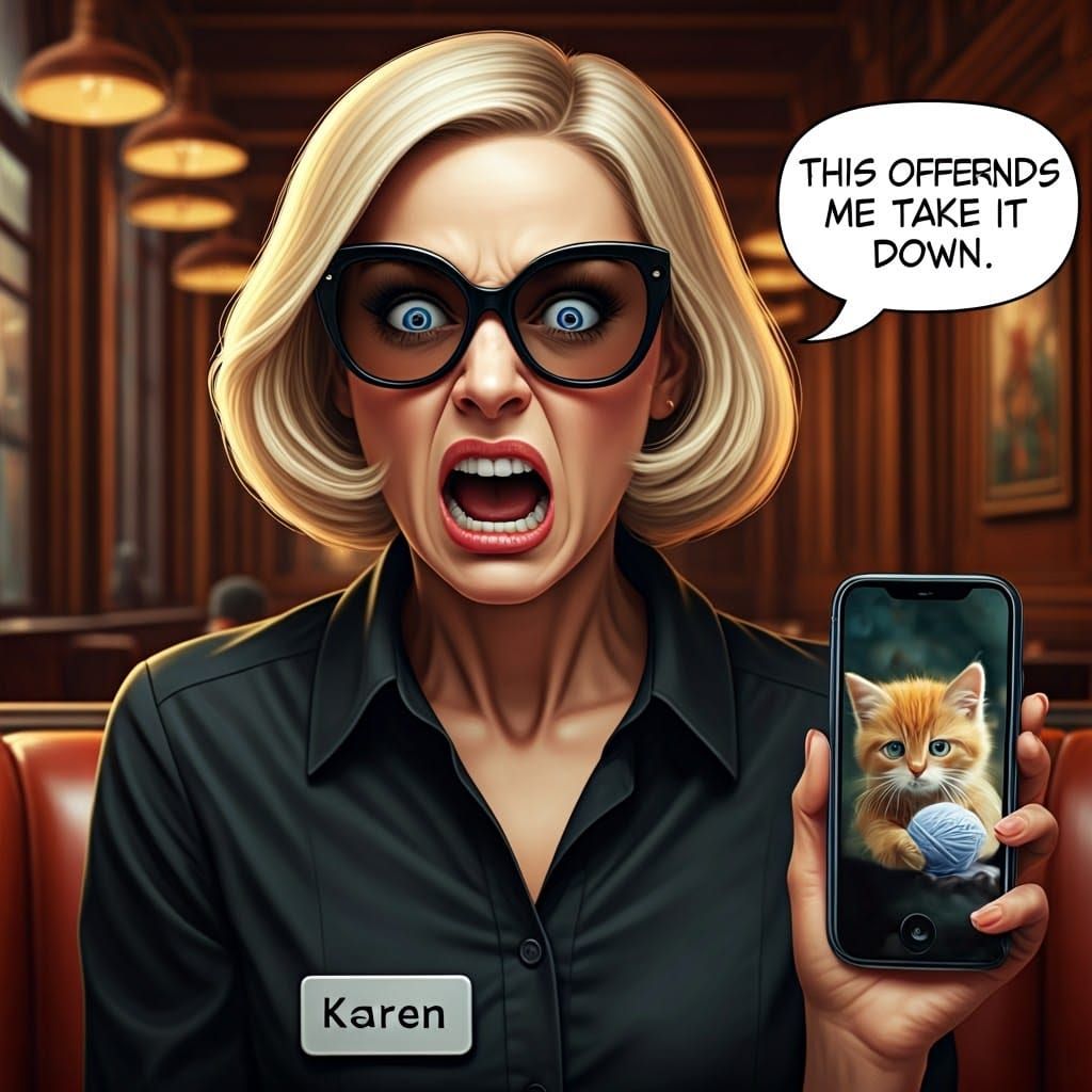 Angry Woman in Coffee Shop, Digital Matte Painting