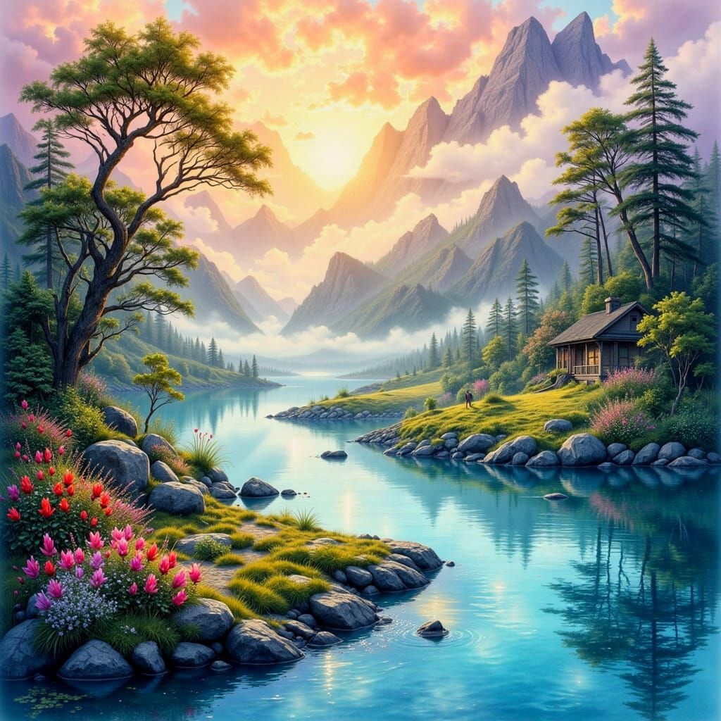 Surreal Celebration of Freedom in Vibrant Colors