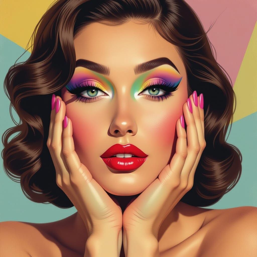 Airbrushed Woman in Dadaist Surrealist Style