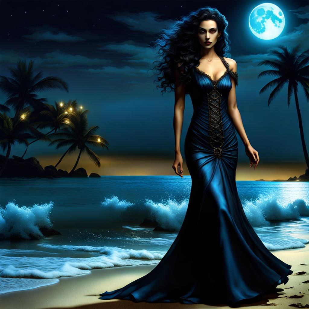 postcard capturing the serene beauty of a tropical beach dur...