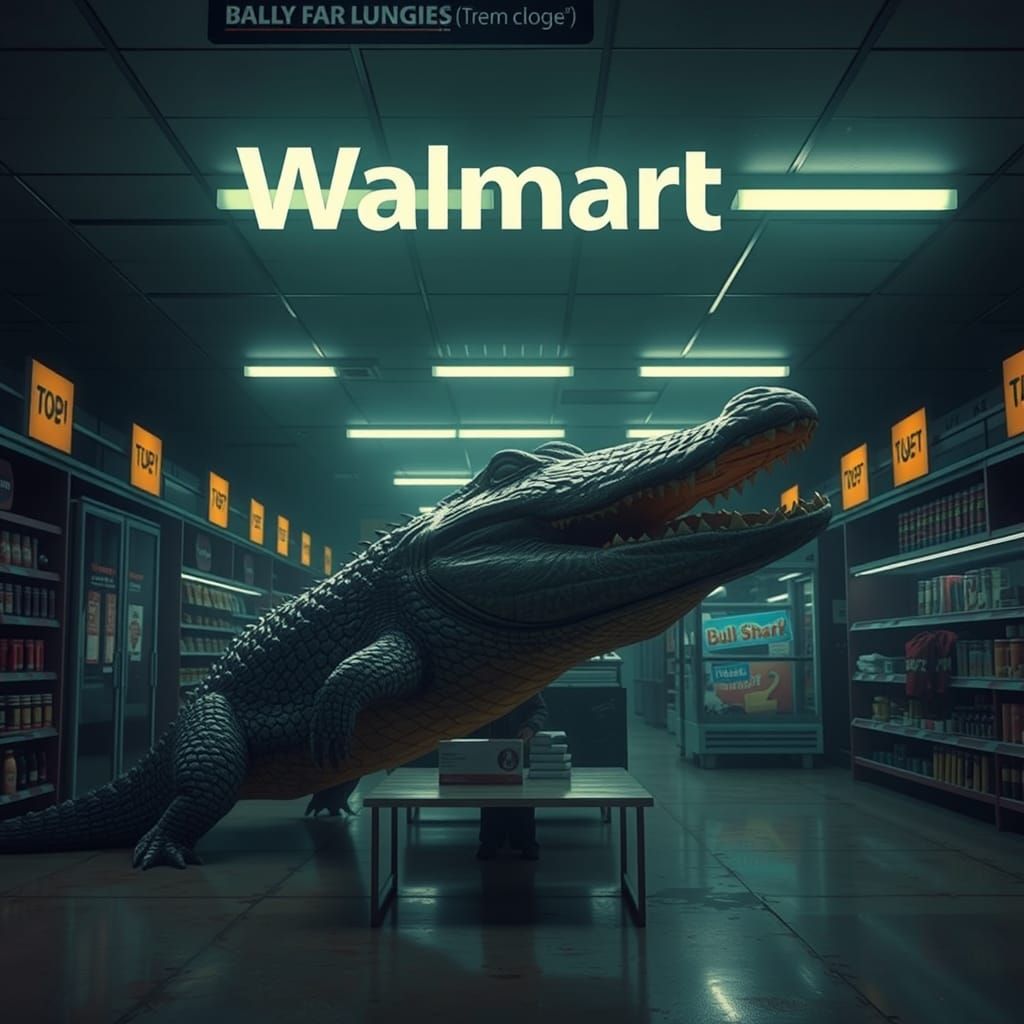 Alligator and Shark Infest Walmart: Dystopian Realism
