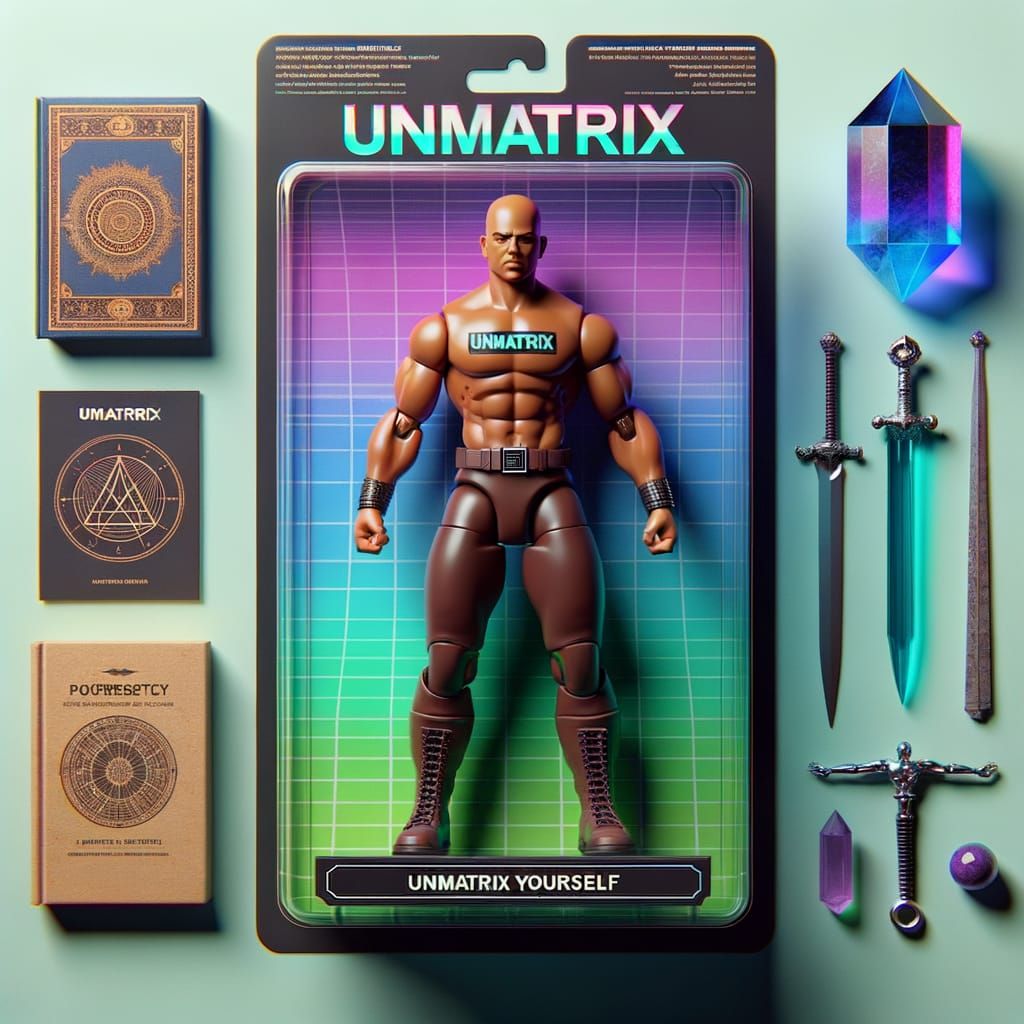 Toy Action Figure Packaging Mockup with Bald Wrestler in Unm...