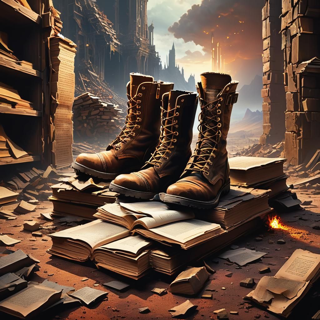 Post-Apocalyptic Boots in 8-Bit Pixel Art Style