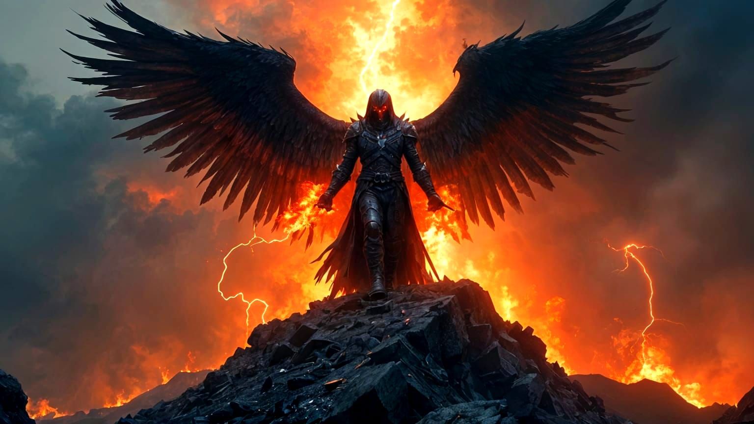 Apocalyptic Angel of Darkness in Dark Fantasy Concept Art