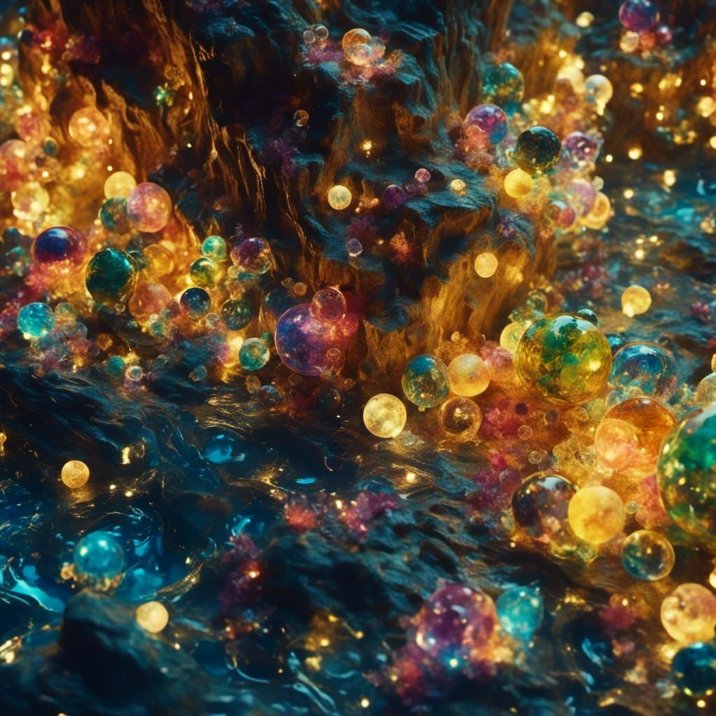 Phosphorescent Gold Spots in Fine Sci-Fi Style