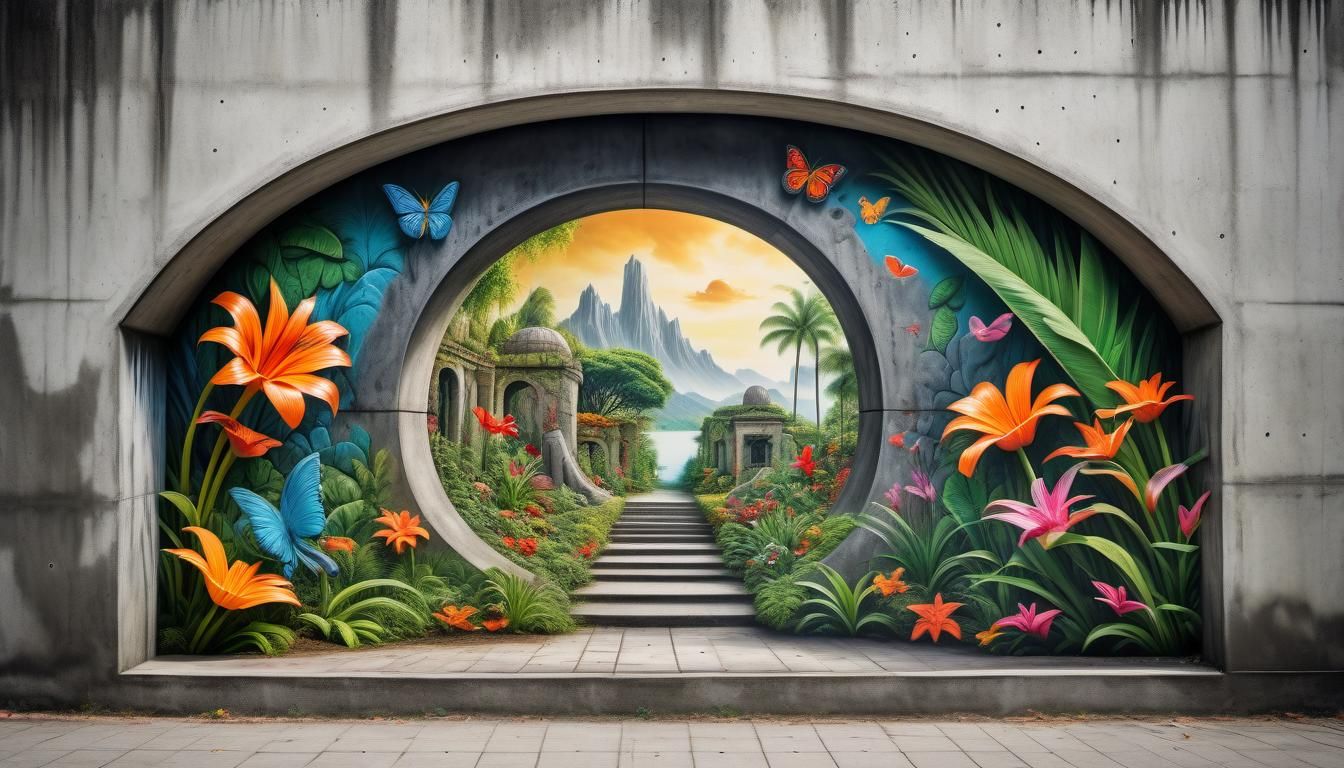 Street Art Tromp L'oeil to Paradise Garden