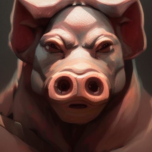 Pigmen Warrior Portrait in Hyperdetailed Style