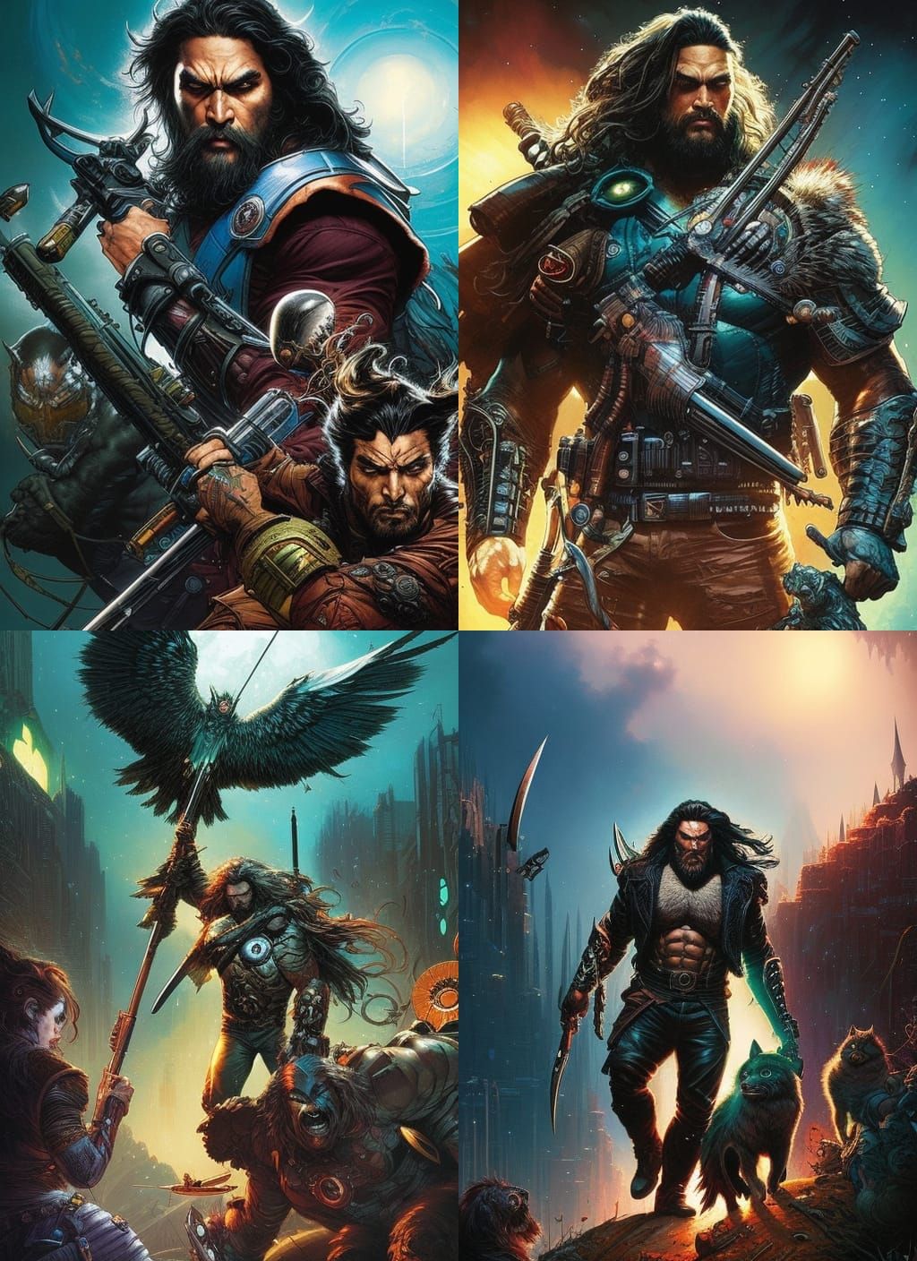 Jason Momoa as Lobo: Crayon Caricature