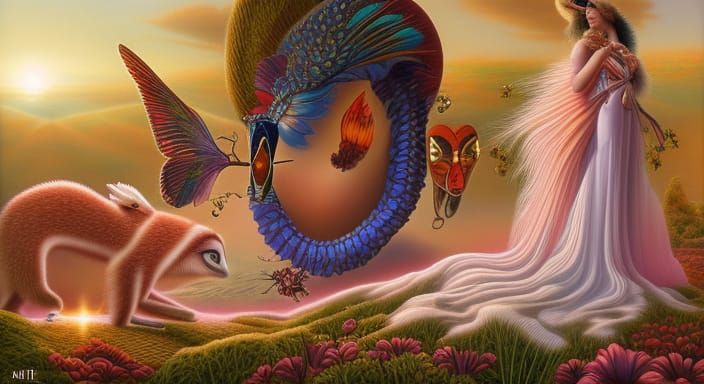 Music's Power in Warped Sunset Perspective