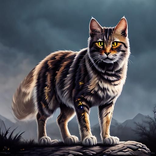 Mystical Warriors in Mountain Landscape with Magic Armor