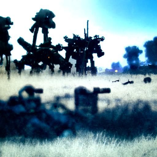 Battlefield Sunrise: Dead Soldiers and Destroyed Mechs