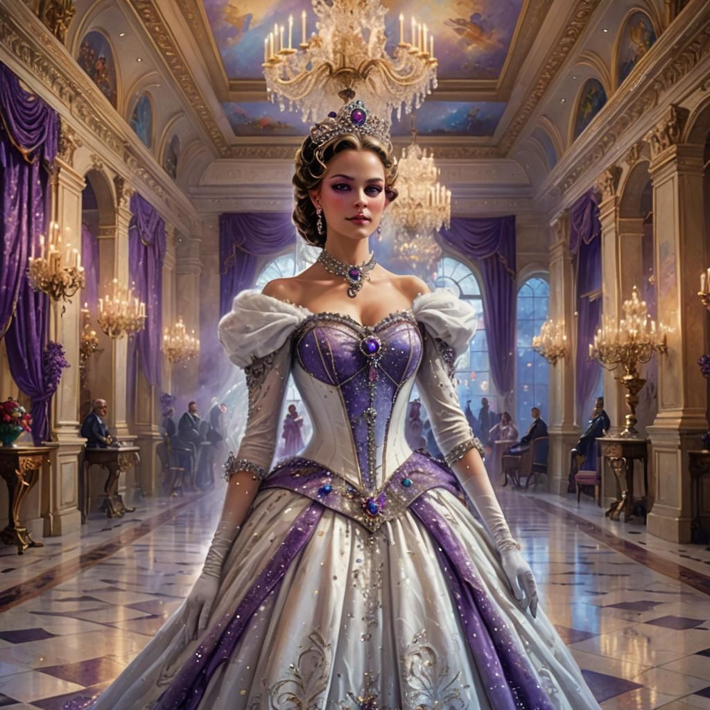 Queen at Masquerade Ball in 19th Century Style