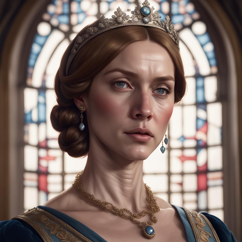 Catherine Howard Portrait in Art Nouveau Style