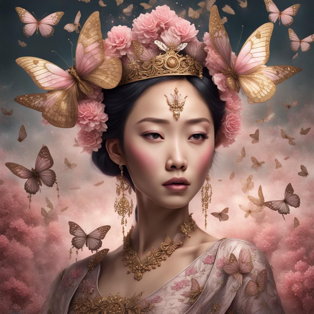 Butterfly Queen: Mythical Asian Woman in Fantasy Art