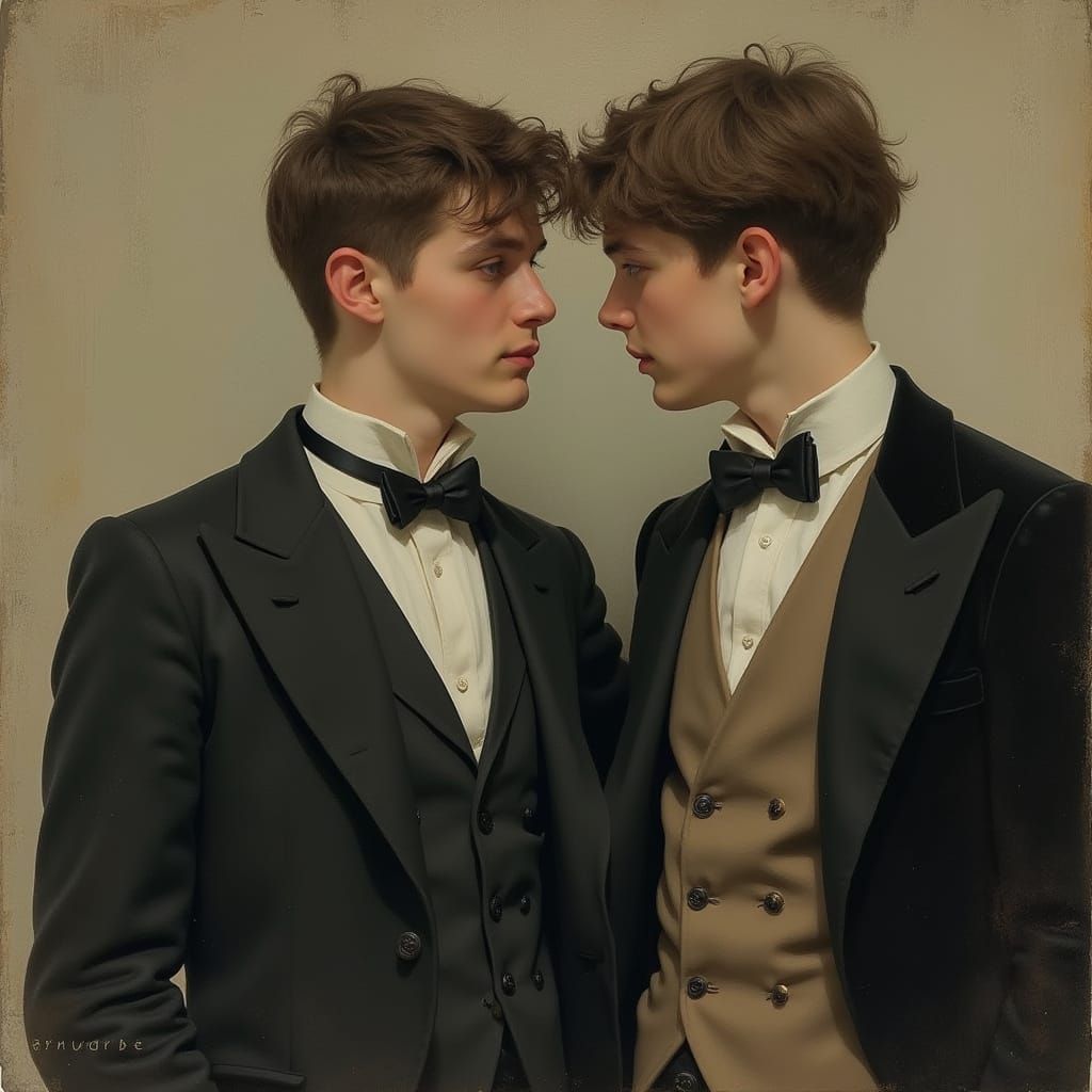 Secret Love: Two Men in Victorian Era Style