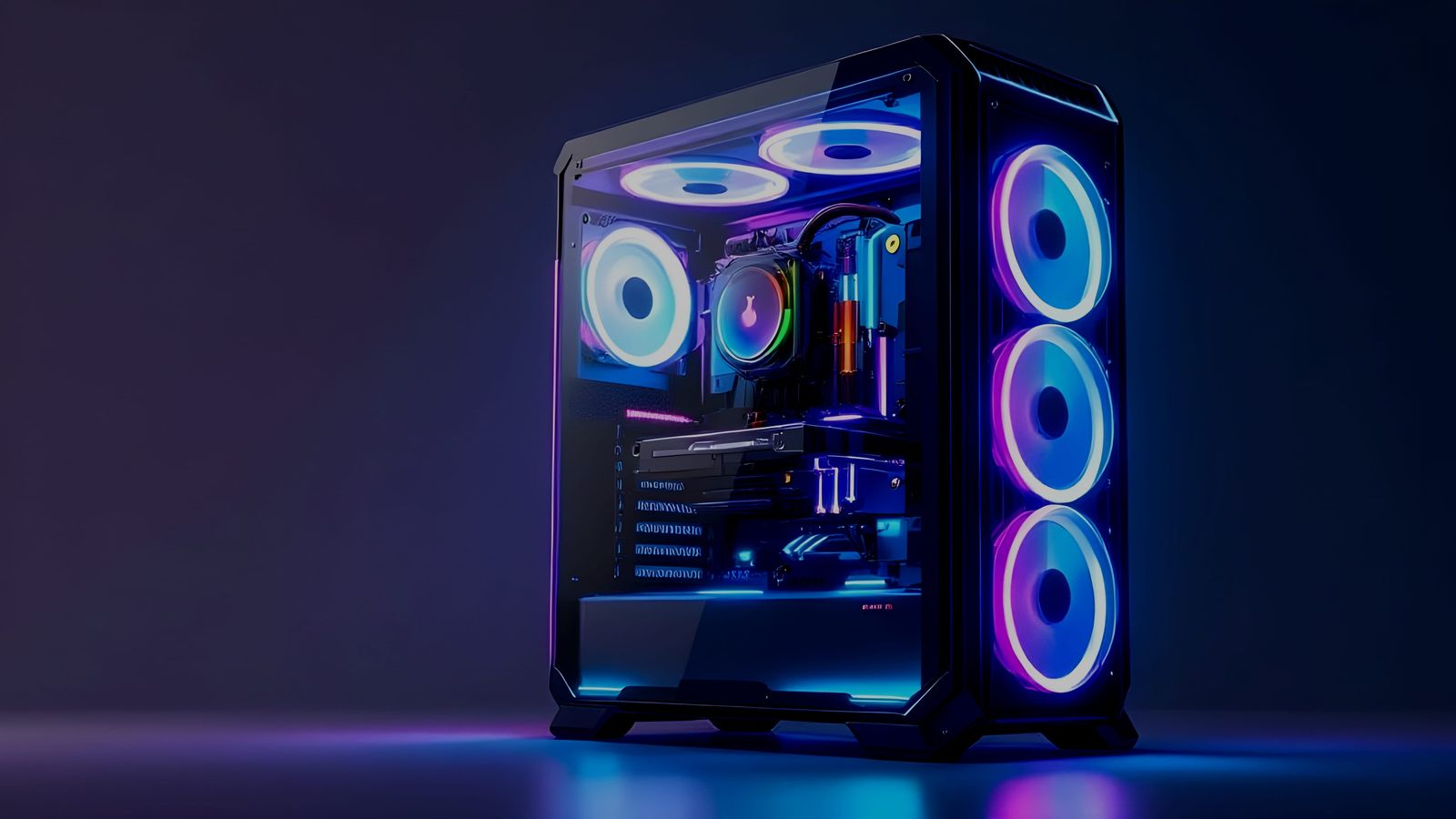 Clean PC Setup with Ambient Lighting in 4K