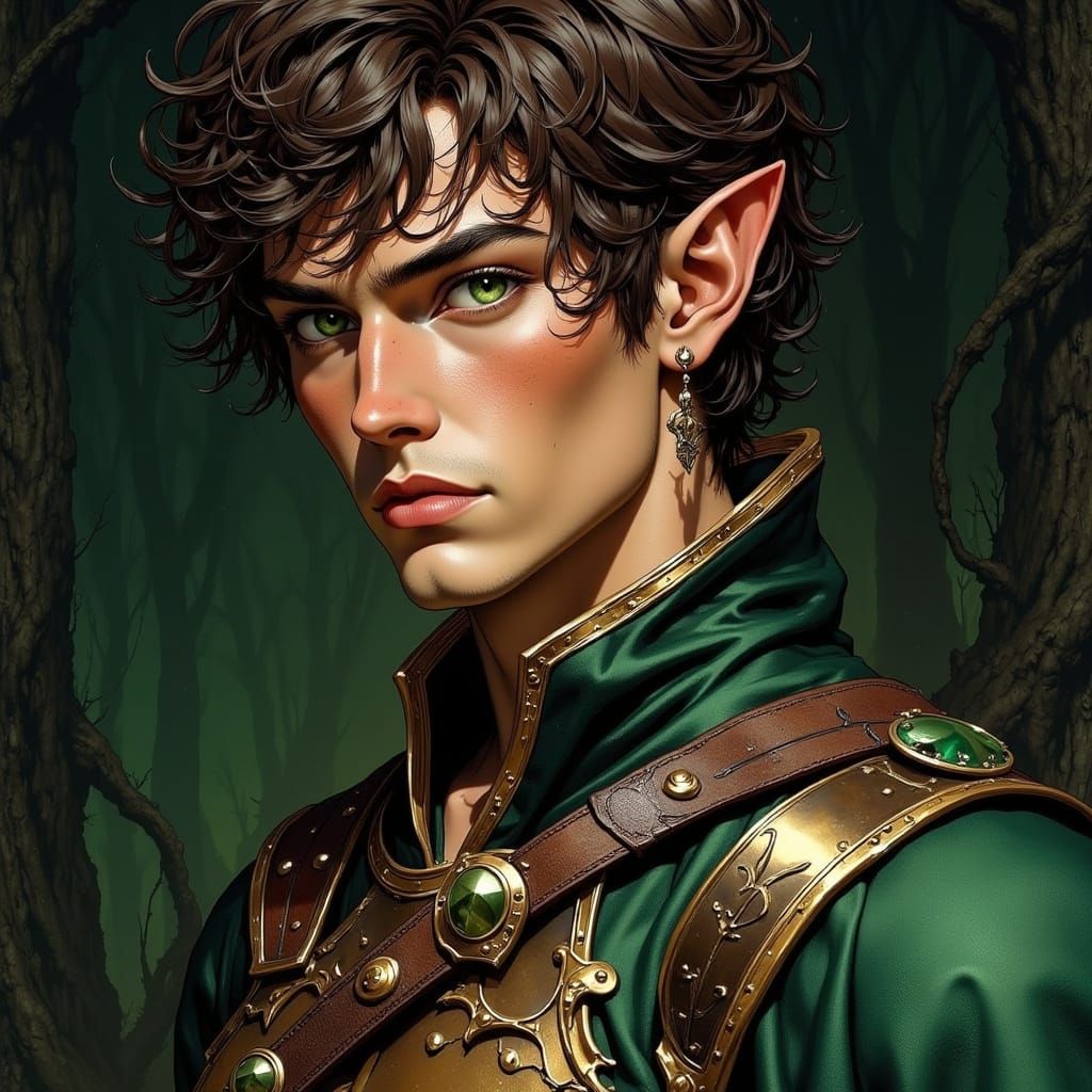 Hobbit Adventurer Portrait in Oil Painting Style