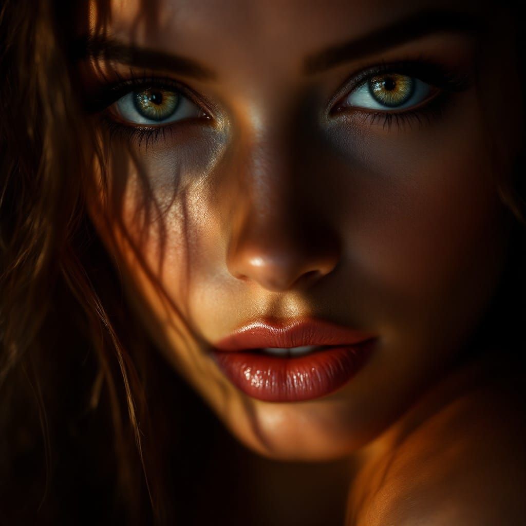 Sensual Portrait in Moody Chiaroscuro Lighting