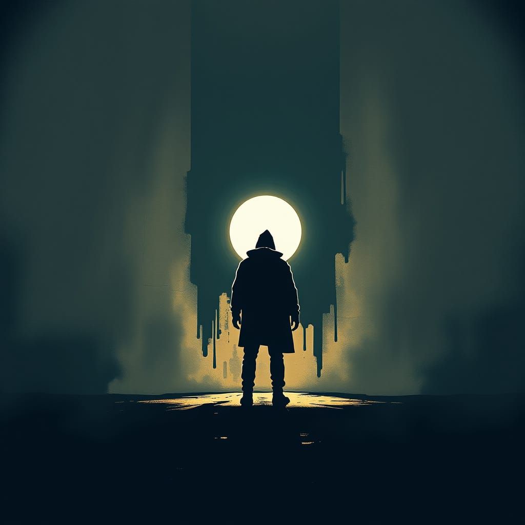 Urban Outcast Weighs Fate in Haunting Digital Art
