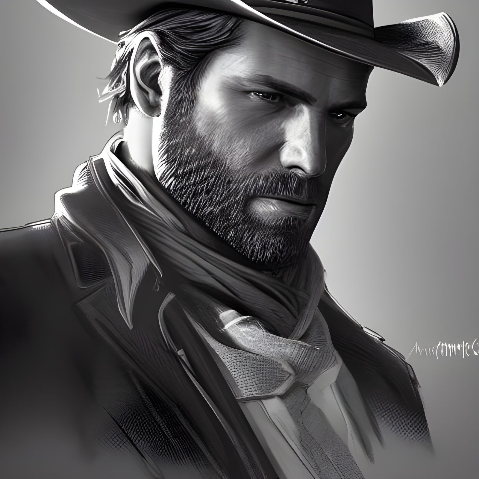 Arthur Morgan Portrait in Art Nouveau Style