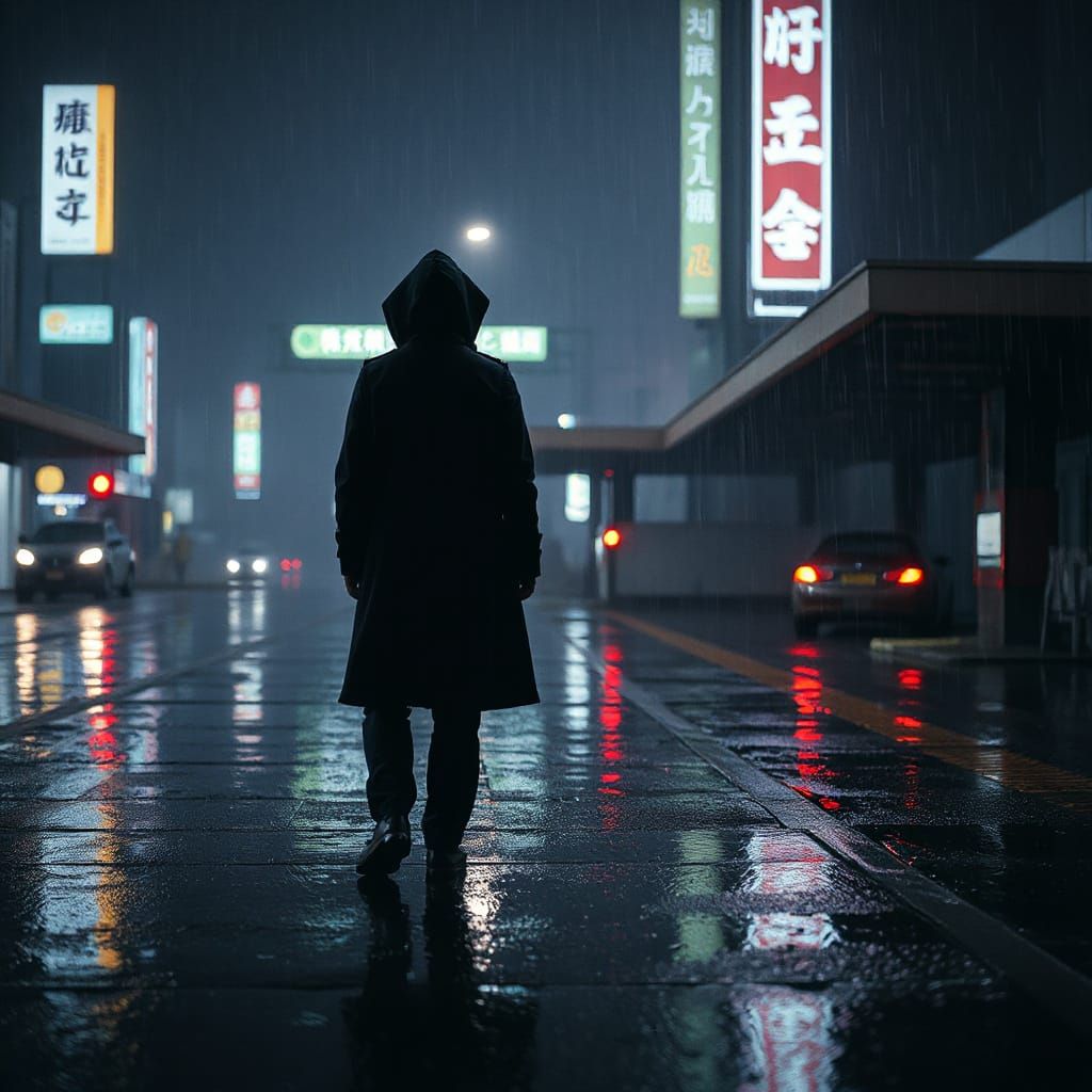 Gloomy Evening Train Station with Dystopian Atmosphere