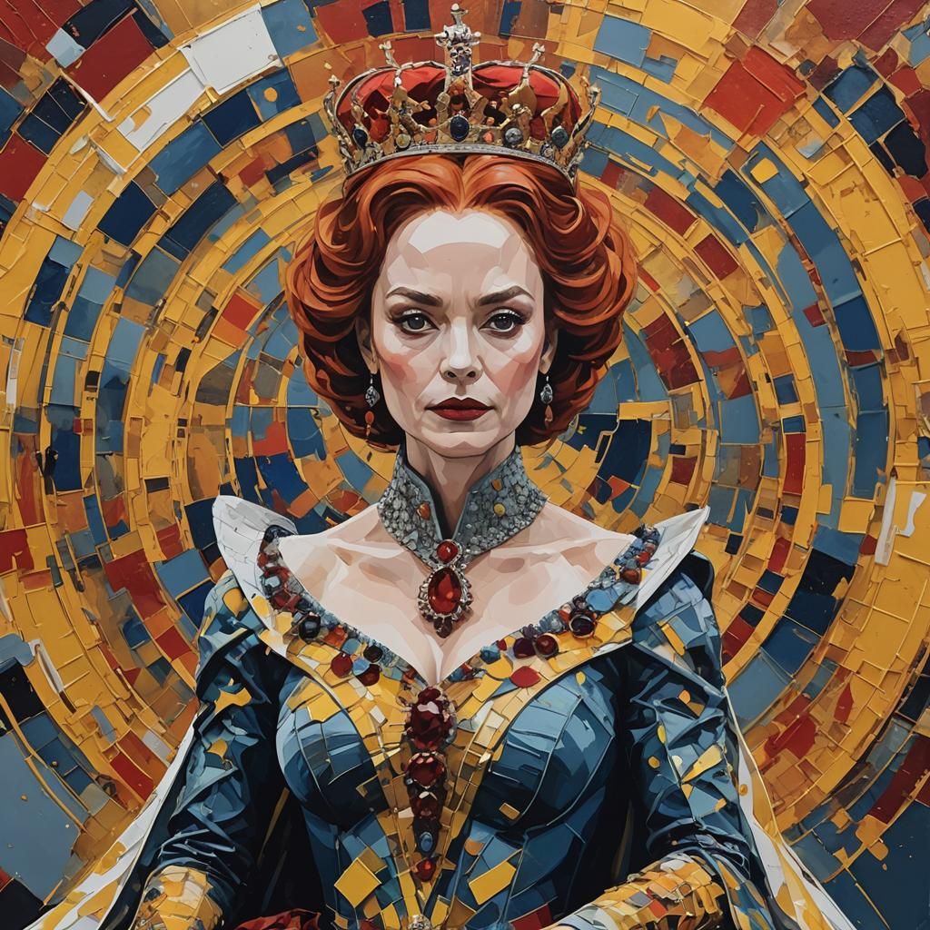Jean Grey as Queen Elizabeth I in Abstract Art