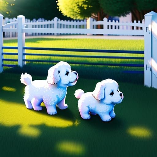 Cinematic Playful Puppy Invasion on a Sunny Lawn
