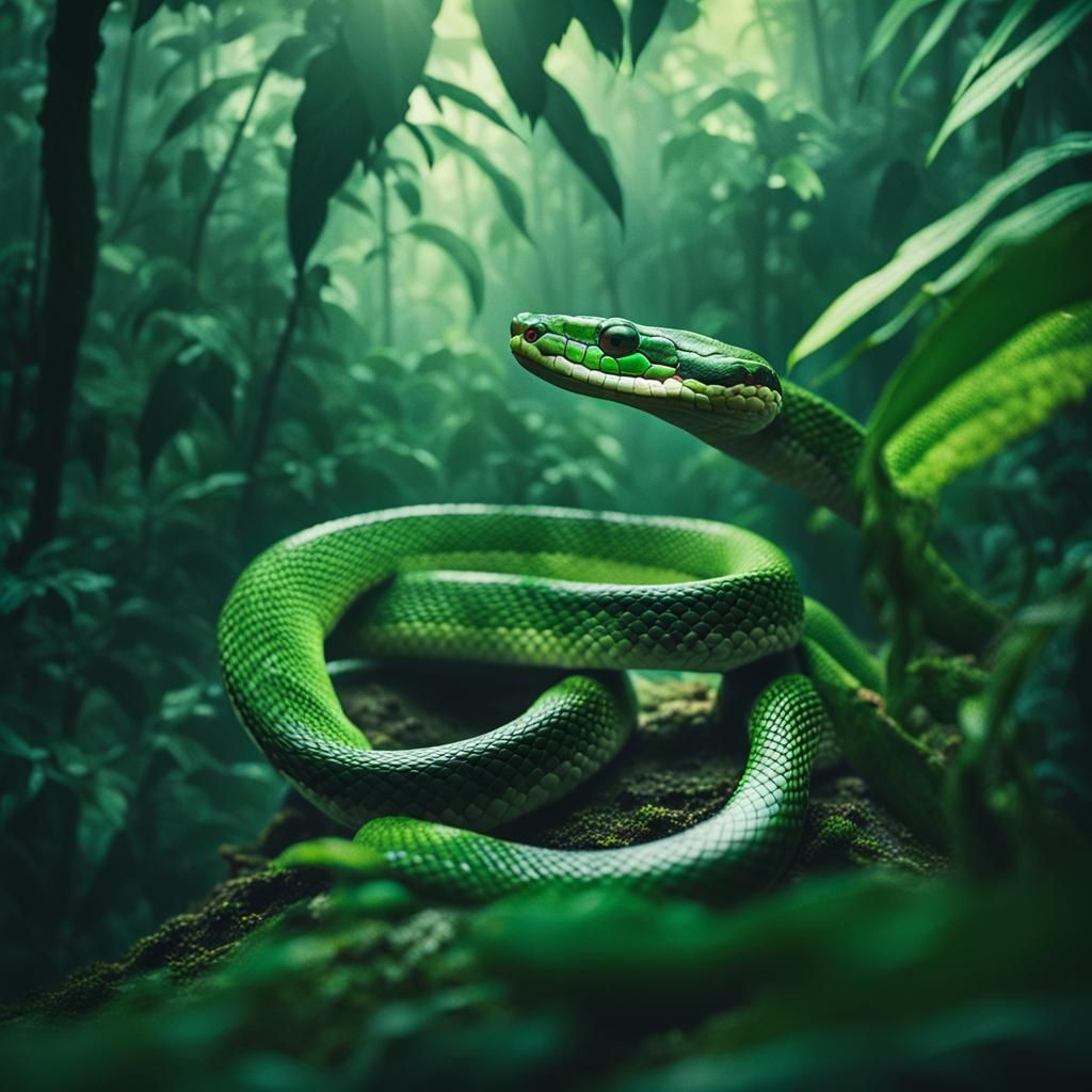 Green Snake Dances in Jungle, Cinematic Film