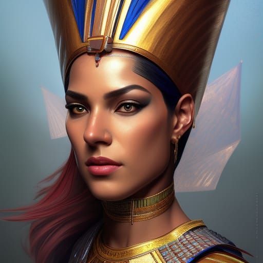 Egyptian Pharaoh Portrait in Hyperdetailed Art Style