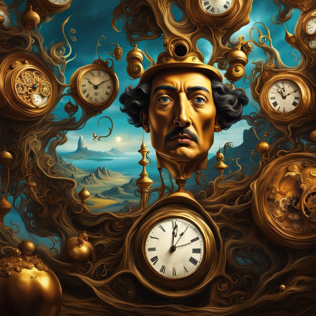 Melting Salvador Dalí in Surrealist Style