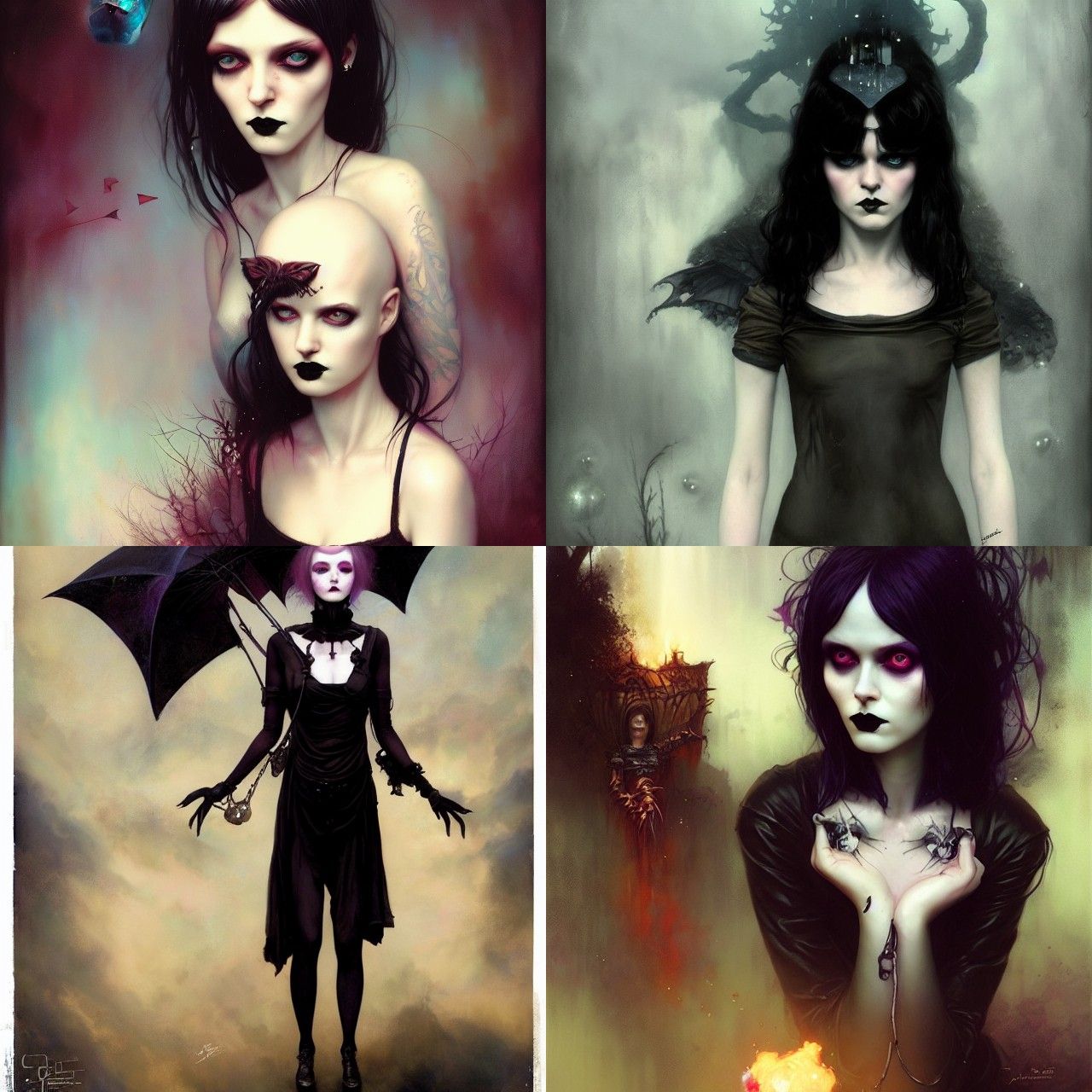 Gothic Portrait in a Surreal Sci-Fi Style